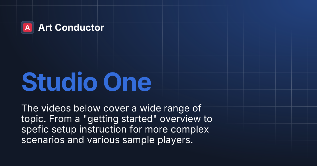 Studio One | Art Conductor